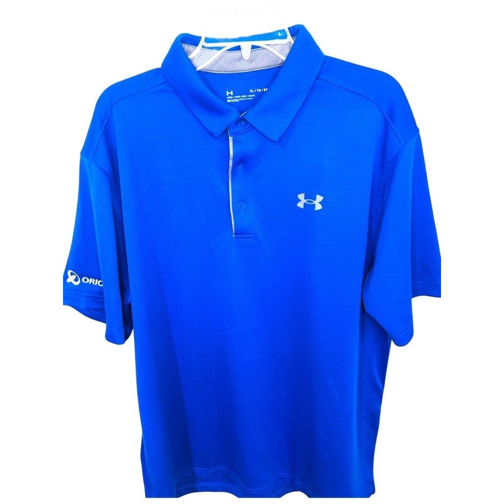 Nwt Men's Under Armour Ua Golf Performance Polo Shirt Royal Blue Ss Loose Fit